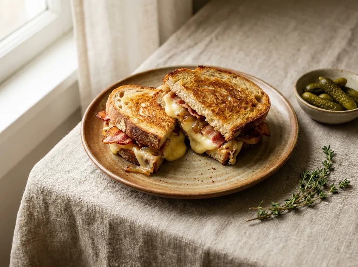 Croque au reblochon façon tartiflette