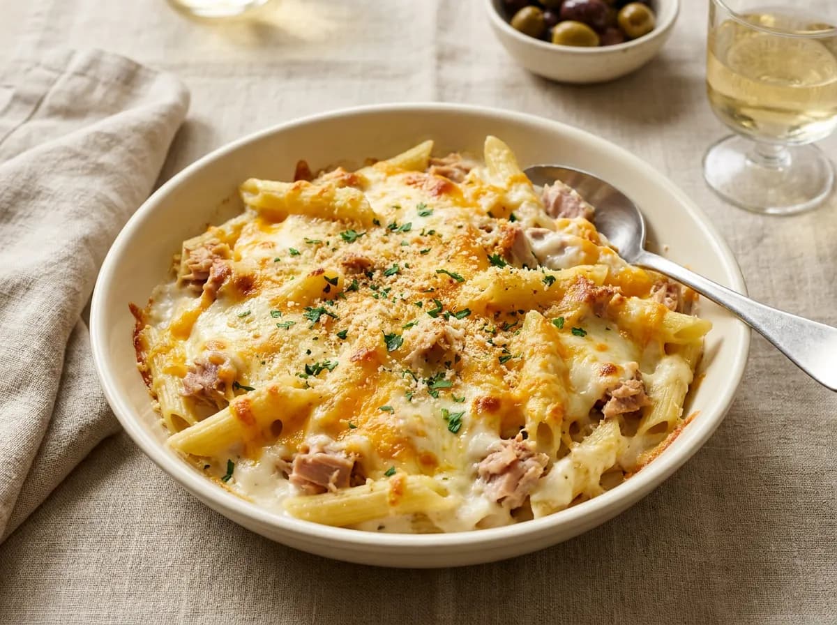 Gratin de pâtes au thon