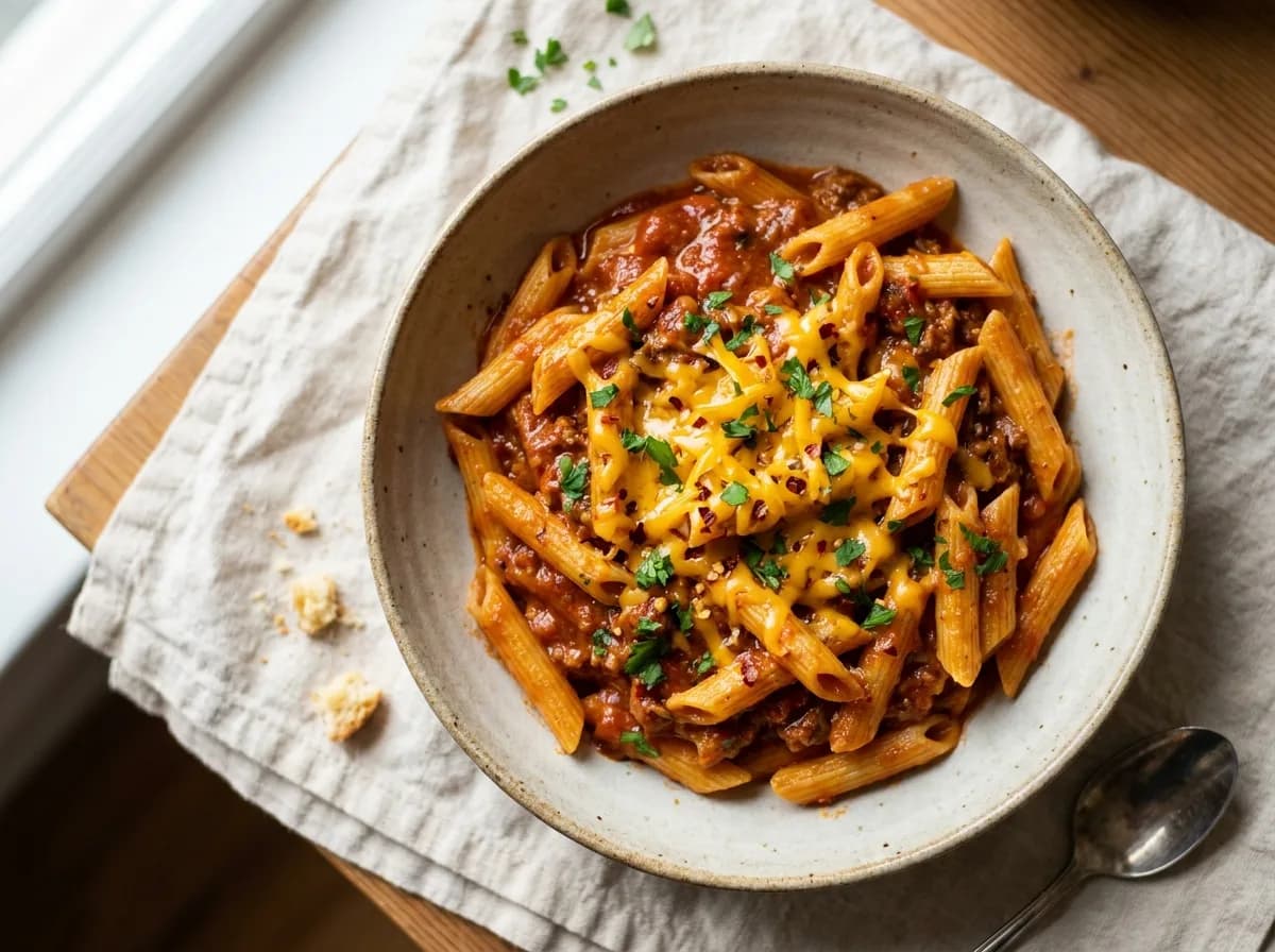 One-pot cheeseburger pasta