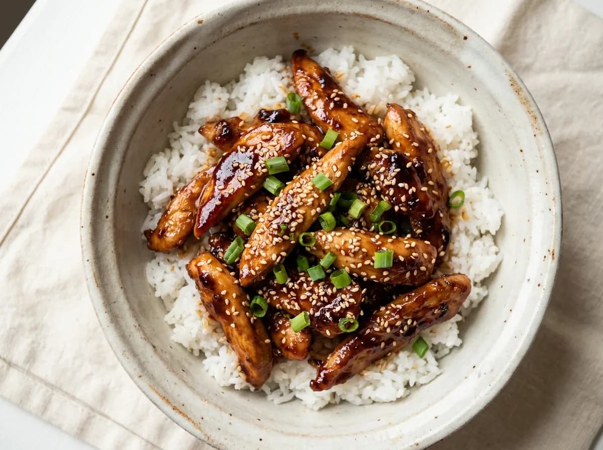 Poulet teriyaki sur riz