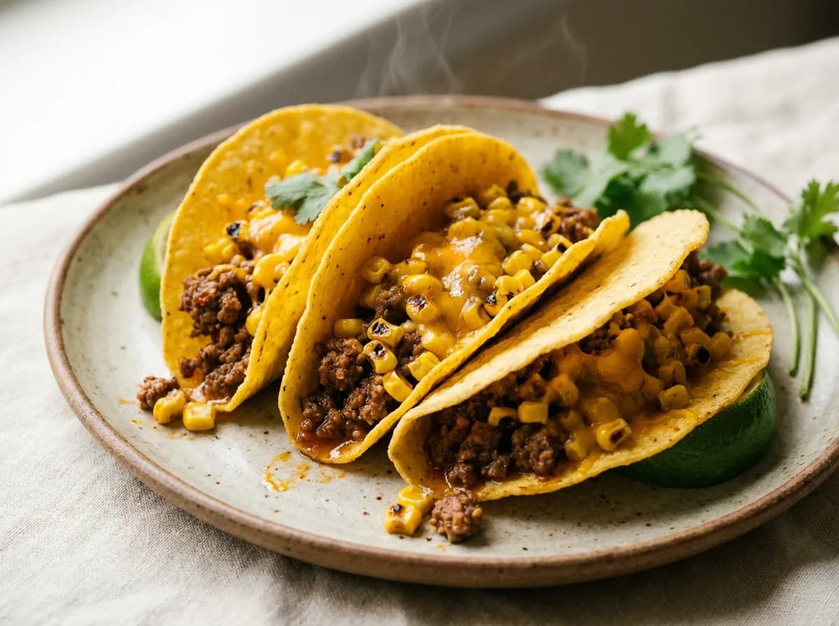 Quick beef tacos